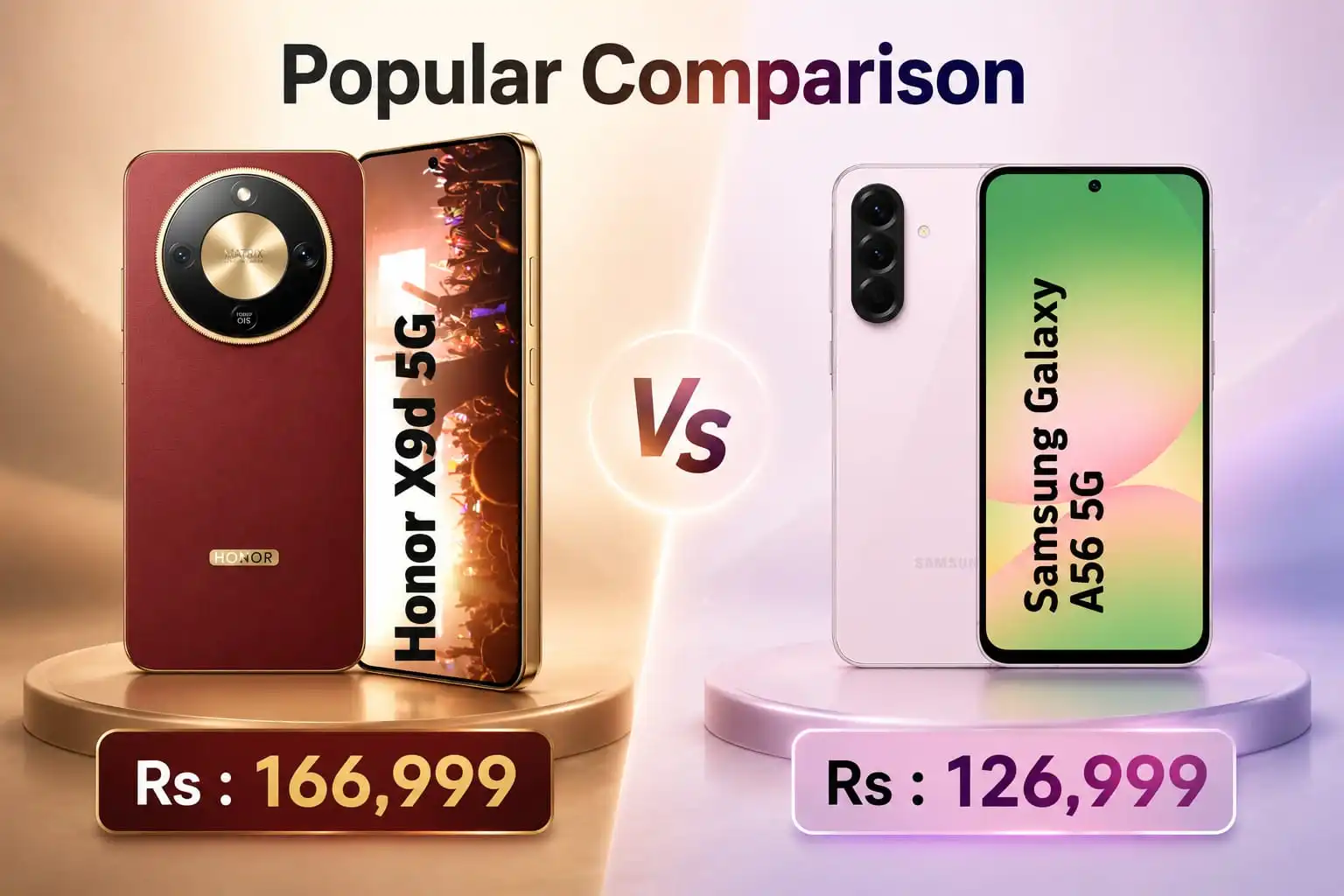 Honor X9d 5G VS Samsung Galaxy A56 5G comparison