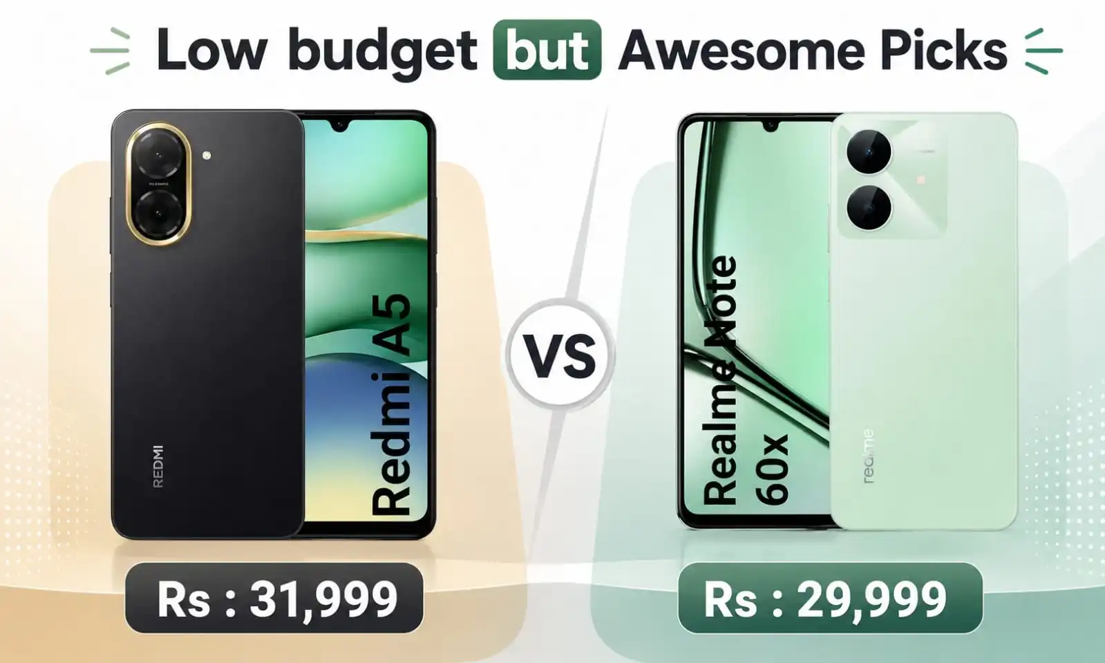 Redmi A5 VS Realme Note 60x