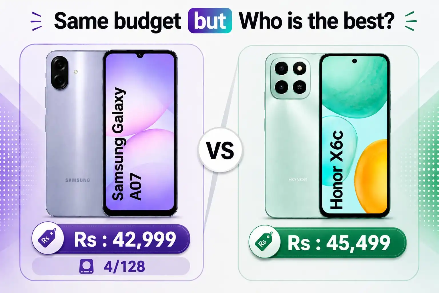 Samsung Galaxy A07 VS Honor X6c