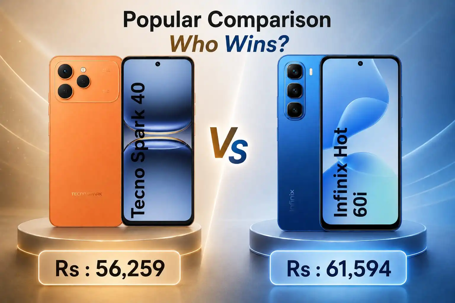 Tecno Spark 40 VS Infinix Hot 60i comparison