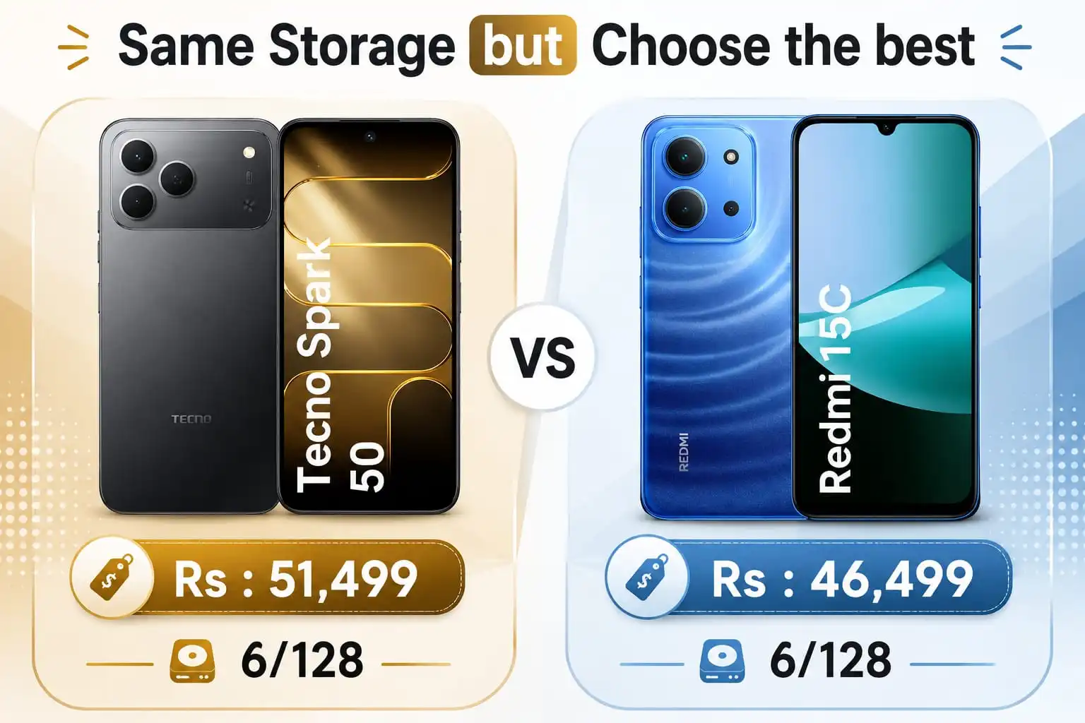Tecno Spark 50 VS Redmi 15C