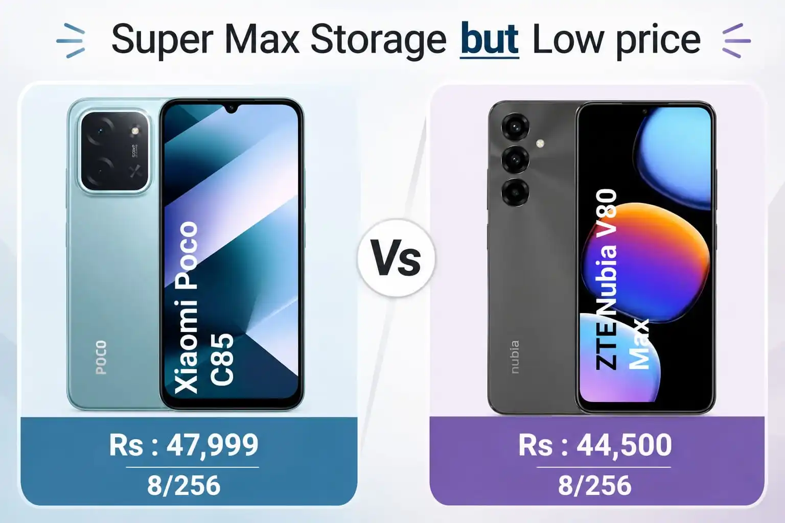 Xiaomi Poco C85 VS ZTE Nubia V60