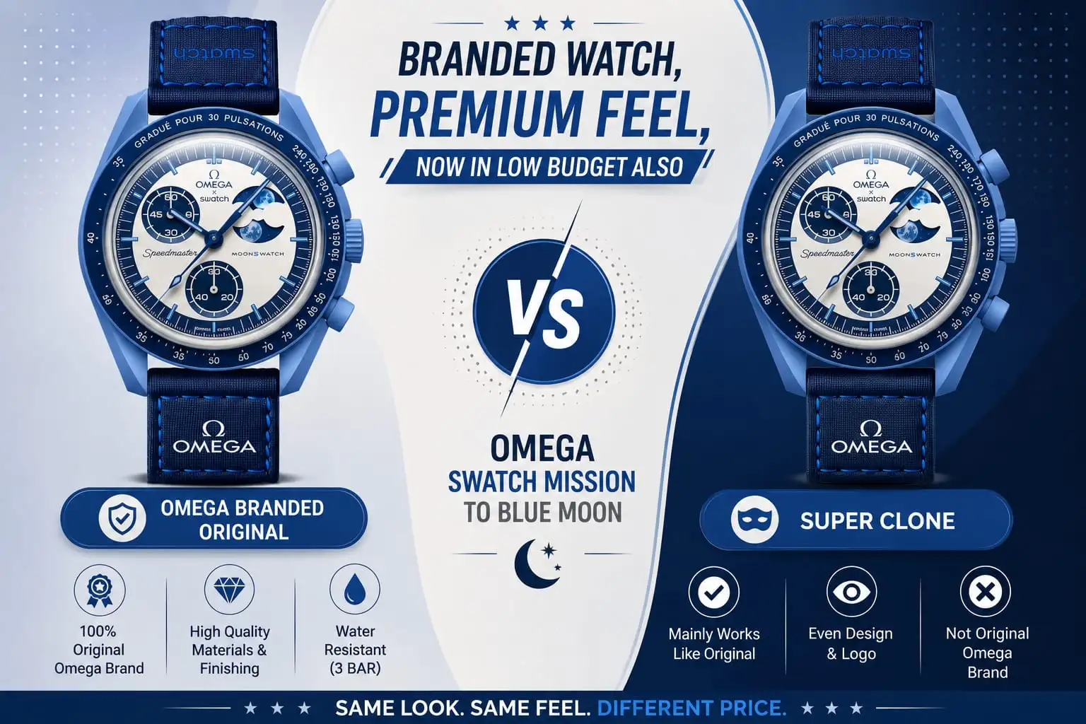 Omega Swatch Mission Blue Moon